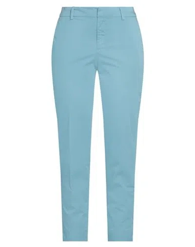 Pt Torino Woman Pants Azure Size 6 Cotton, Elastane In Blue