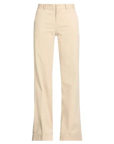 Pt Torino Woman Pants Beige Size 12 Cotton, Elastane In Neutral