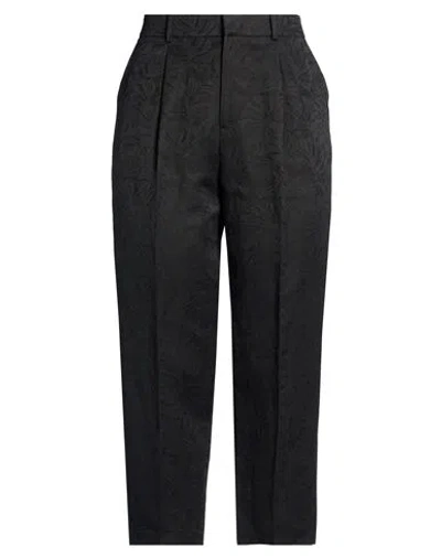 Pt Torino Woman Pants Black Size 12 Linen, Cotton