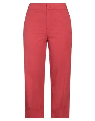 Pt Torino Woman Pants Brick Size 10 Cotton, Elastane In Red