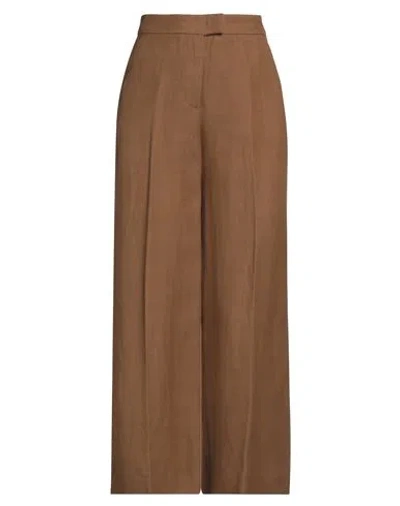 Pt Torino Woman Pants Brown Size 2 Viscose, Linen In Brown