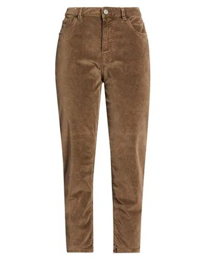 Pt Torino Woman Pants Brown Size 28 Cotton, Lyocell, Elastane