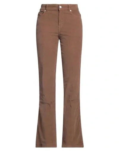 Pt Torino Woman Pants Brown Size 29 Cotton, Elastane