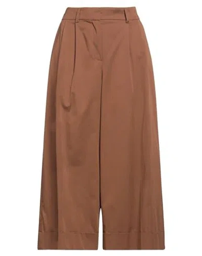 Pt Torino Woman Pants Brown Size 4 Cotton, Silk, Elastane