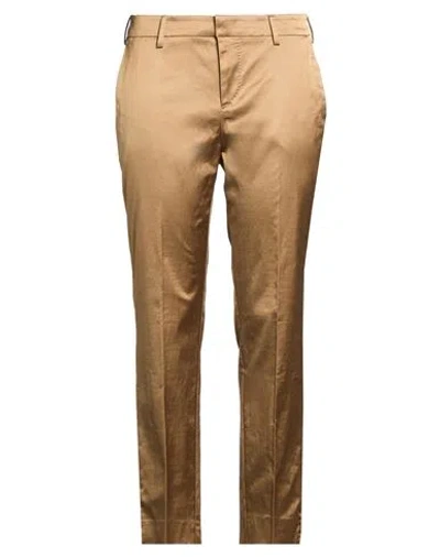 Pt Torino Woman Pants Camel Size 10 Cotton, Viscose, Elastane In Brown