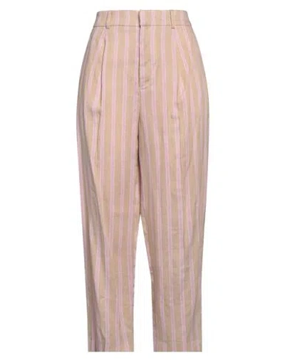 Pt Torino Woman Pants Camel Size 8 Linen, Viscose In Beige