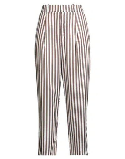 Pt Torino Woman Pants Chocolate Brown Size 14 Lyocell In Multi