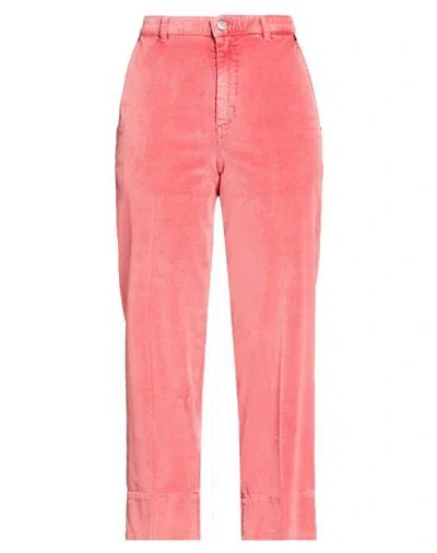 Pt Torino Woman Pants Coral Size 28 Cotton, Lyocell, Elastane In Red