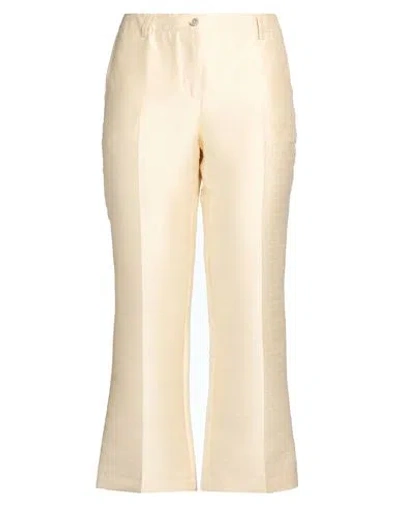 Pt Torino Woman Pants Cream Size 10 Polyester, Viscose In Neutral
