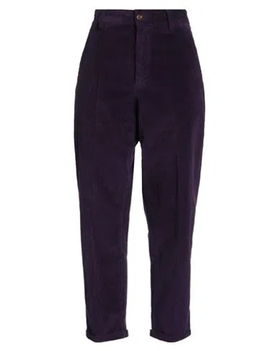 Pt Torino Woman Pants Dark Purple Size 30 Cotton, Elastane