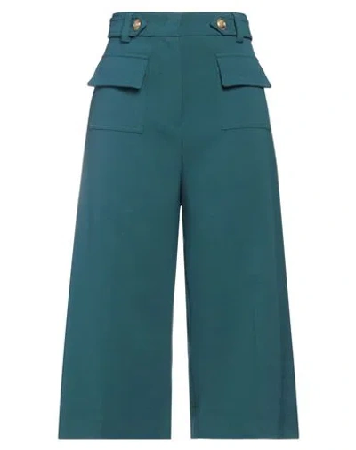 Pt Torino Woman Pants Deep Jade Size 6 Polyester, Wool, Elastane In Green