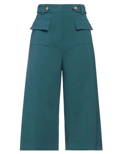 Pt Torino Woman Pants Deep Teal Size 6 Polyester, Wool, Elastane In Green