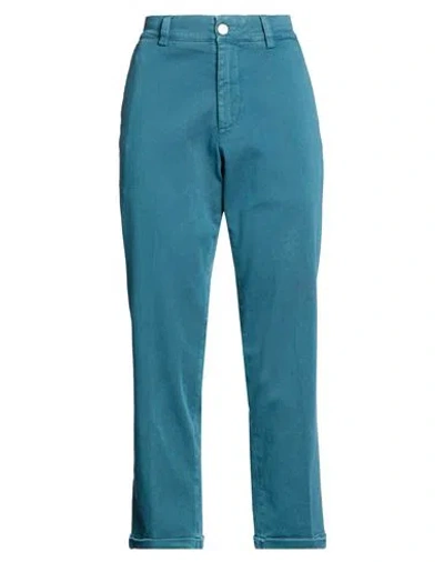 Pt Torino Woman Pants Deep Teal Size 26 Cotton, Elastomultiester, Elastane In Green