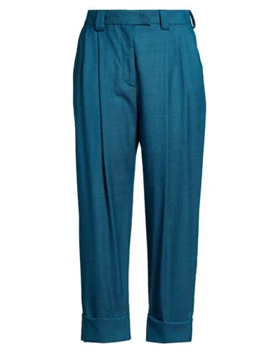 Pt Torino Woman Pants Deep Teal Size 4 Virgin Wool, Elastane In Blue
