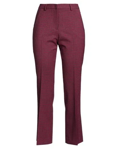 Pt Torino Woman Pants Garnet Size 4 Virgin Wool, Elastane In Burgundy