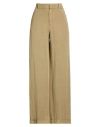 Pt Torino Woman Pants Khaki Size 12 Lyocell, Linen, Cotton In Brown