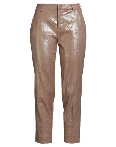 Pt Torino Woman Pants Light Brown Size 6 Cotton, Linen, Elastane