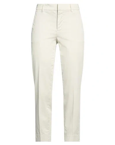 Pt Torino Woman Pants Light Grey Size 2 Cotton, Elastane In White