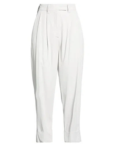 Pt Torino Woman Pants Light Grey Size 6 Viscose, Elastane In White