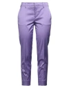 Pt Torino Woman Pants Lilac Size 8 Cotton, Viscose, Elastane In Purple