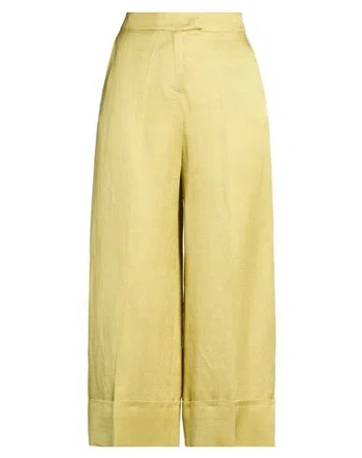 Pt Torino Woman Pants Lime Green Size 6 Viscose, Linen, Cotton In Yellow
