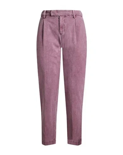 Pt Torino Woman Pants Mauve Size 4 Cotton, Lyocell, Elastane In Pink
