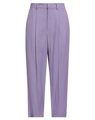 Pt Torino Woman Pants Mauve Size 4 Viscose, Linen In Purple