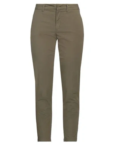Pt Torino Woman Pants Military Green Size 10 Cotton, Elastane