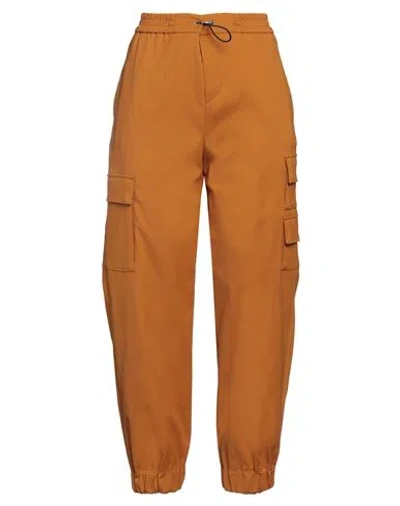 Pt Torino Woman Pants Mustard Size 4 Cotton, Polyamide, Elastane In Orange