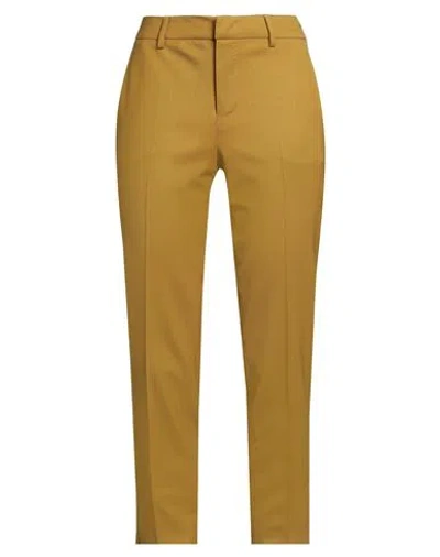 Pt Torino Woman Pants Mustard Size 4 Virgin Wool, Elastane