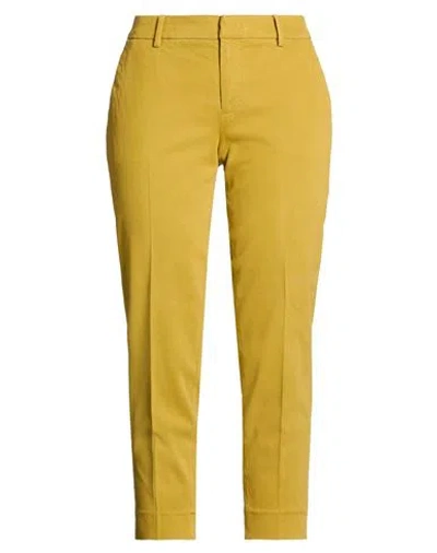 Pt Torino Woman Pants Mustard Size 8 Modal, Cotton, Elastane In Yellow