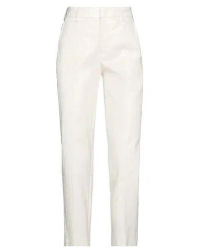 Pt Torino Woman Pants Off White Size 2 Cotton, Linen, Elastane