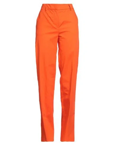 Pt Torino Woman Pants Orange Size 4 Cotton, Elastane