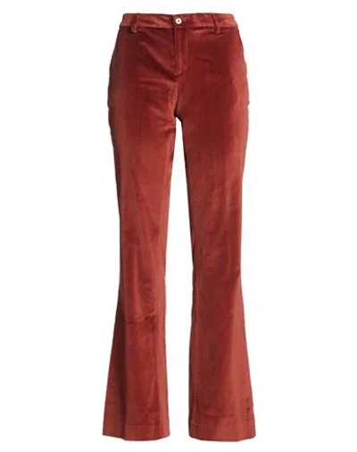 Pt Torino Woman Pants Rust Size 8 Cotton, Viscose, Elastane In Red