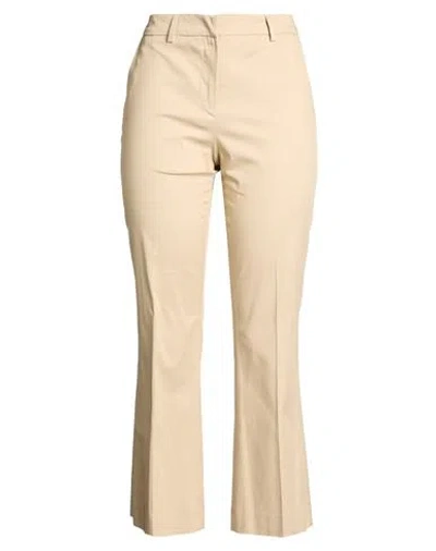 Pt Torino Woman Pants Sand Size 12 Cotton, Elastane In Neutral