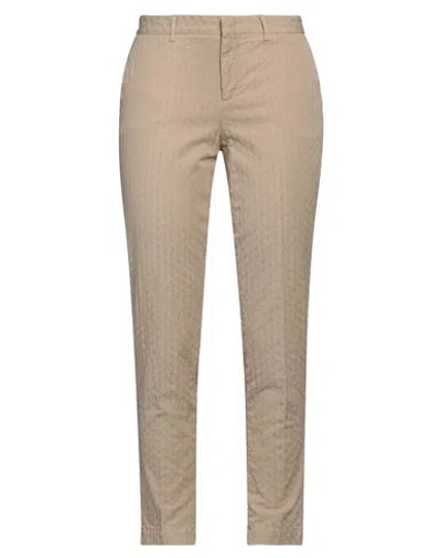 Pt Torino Woman Pants Sand Size 4 Cotton, Elastane In Beige