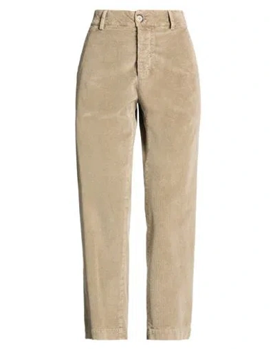 Pt Torino Woman Pants Sand Size 8 Cotton, Lyocell, Elastane In Neutral