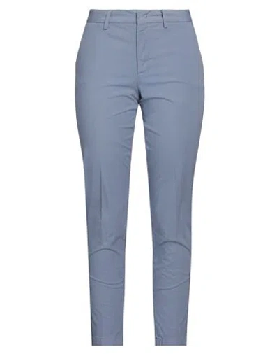 Pt Torino Woman Pants Slate Blue Size 4 Cotton, Elastane