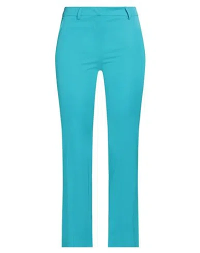 Pt Torino Woman Pants Turquoise Size 8 Viscose, Elastane In Blue