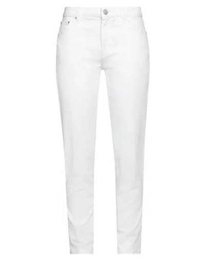 Pt Torino Woman Pants White Size 29 Cotton, Elastane