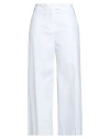 Pt Torino Woman Pants White Size 6 Cotton, Elastane