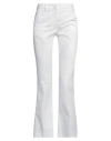 Pt Torino Woman Pants White Size 8 Cotton, Elastane In White