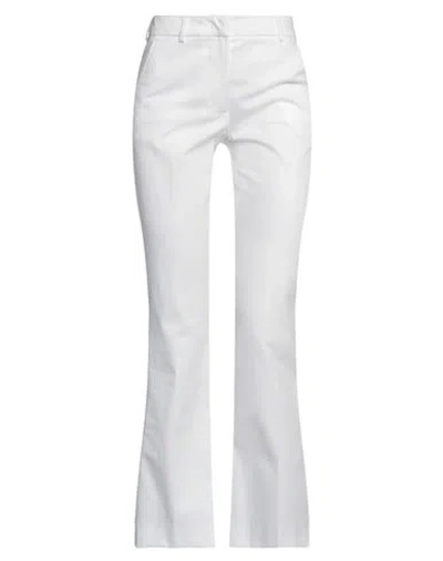 Pt Torino Woman Pants White Size 8 Cotton, Elastane