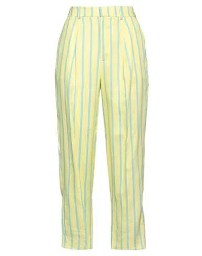 Pt Torino Woman Pants Yellow Size 4 Linen, Viscose