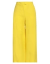 Pt Torino Woman Pants Yellow Size 8 Viscose, Linen