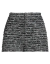 Pt Torino Woman Shorts & Bermuda Shorts Black Size 6 Cotton, Polyester, Acrylic, Polyamide, Metal