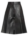 Pt Torino Woman Shorts & Bermuda Shorts Black Size 4 Leather In Black