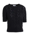 Pt Torino Woman Sweater Black Size 4 Mohair Wool, Virgin Wool, Polyamide, Elastane