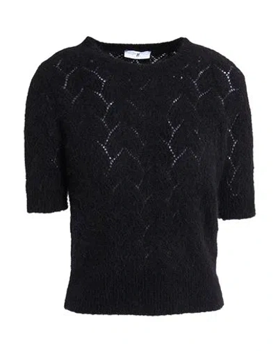 Pt Torino Woman Sweater Black Size 4 Mohair Wool, Virgin Wool, Polyamide, Elastane
