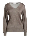 Pt Torino Woman Sweater Khaki Size 6 Viscose, Polyester In Multi